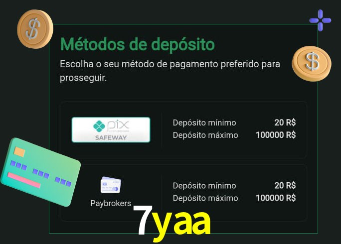 O cassino 7yaa oferece uma grande variedade de métodos de pagamento